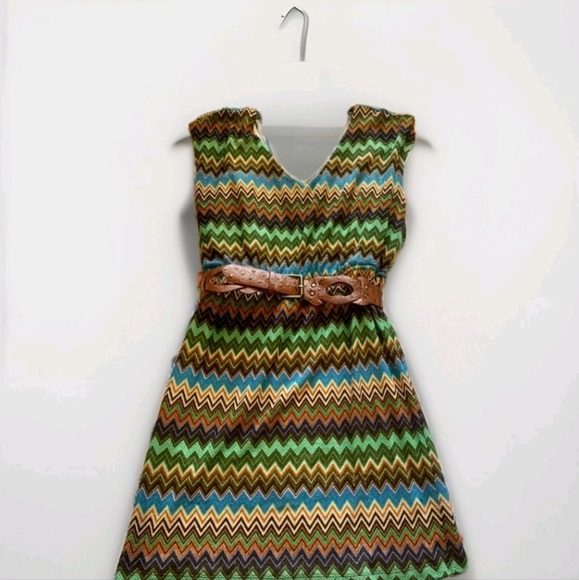 ๐๐ Colorful Dress with Belt - Picture 1 of 6